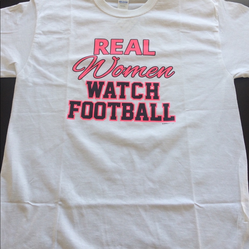 Real Women Watch Football 🏈 white t shirt